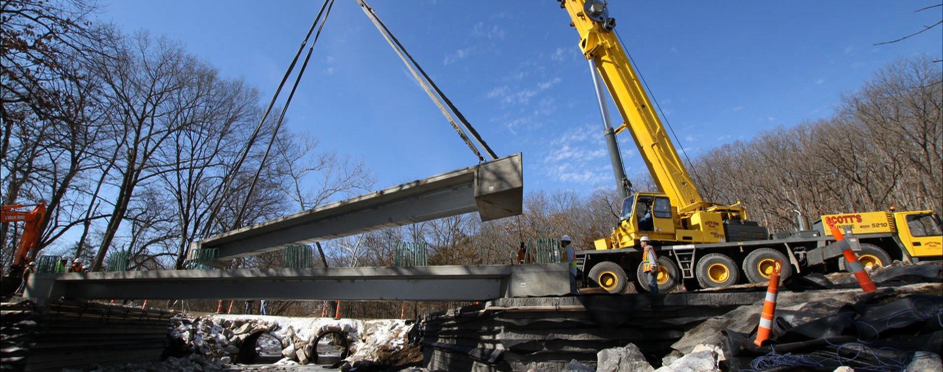 Accelerated bridge construction with crane